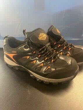Harley-Davidson Black with Orange Accent Men's Trail Sneakers